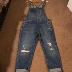 A&F Distressed Jean Overall Size Medium.